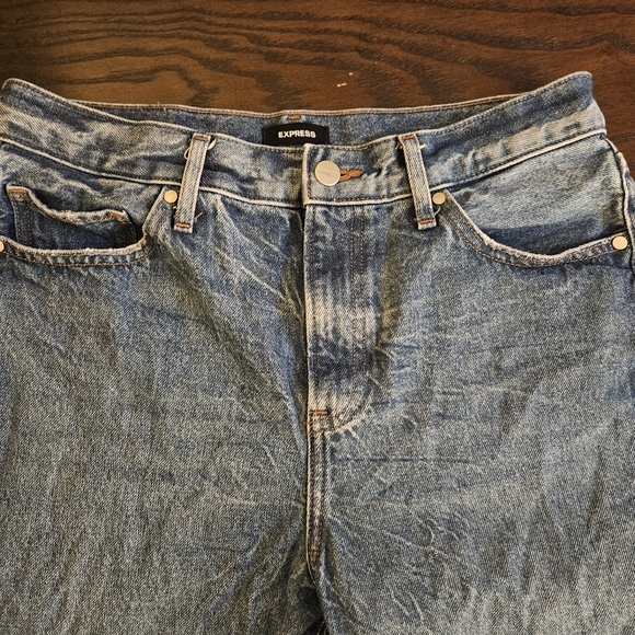 Express Straight Ankle High Rise Jeans Size 8 Long - Picture 5 of 9